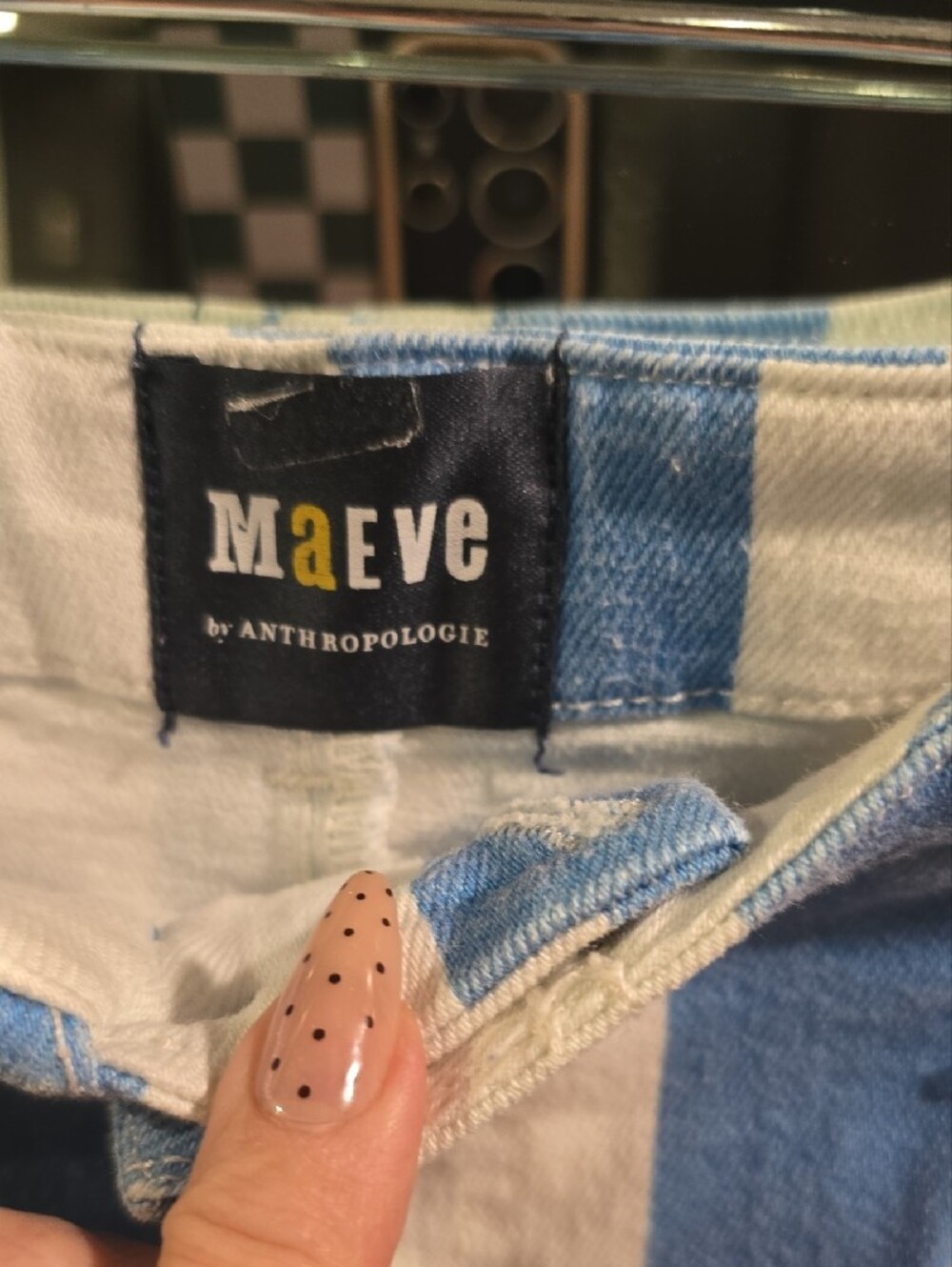 Maeve Blue and White Vertical Stripe Shorts - Picture 2 of 3